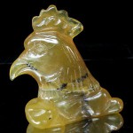 KG-018 Hand carved genuine Natural gem gemstone Fire Opal in Cock Chicken pheasant hen Head shape Statue